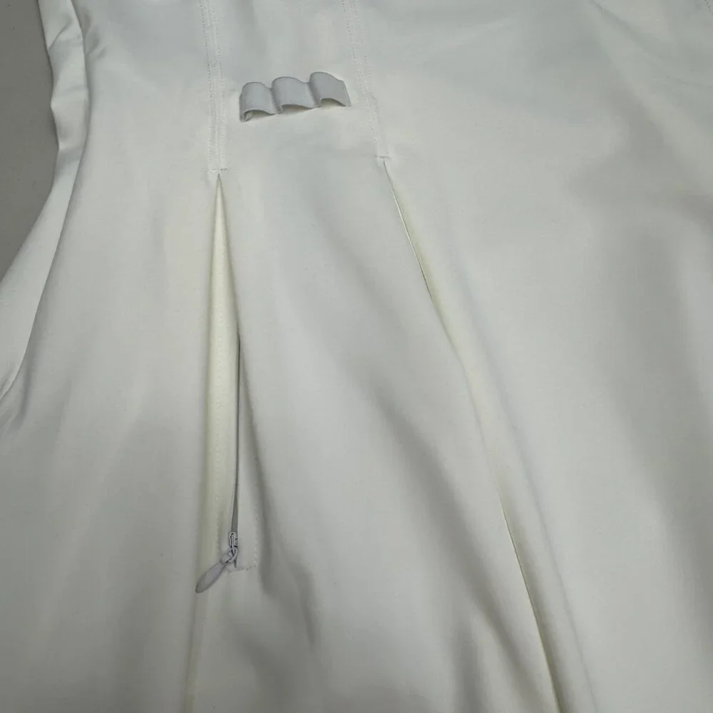 NWT Tilley Sleeveless Polo Dress Golf/Tennis Womens Large White Small Snag/Stain - Picture 8 of 13